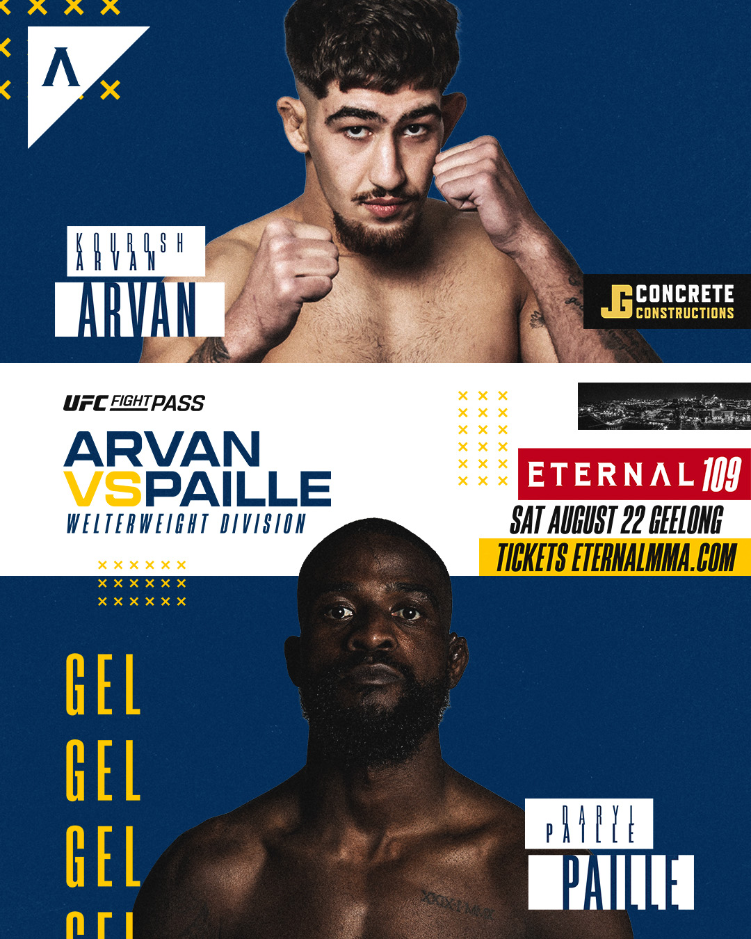 Eternal MMA 109 fight poster: Kourosh Arvan vs Daryl Paille
